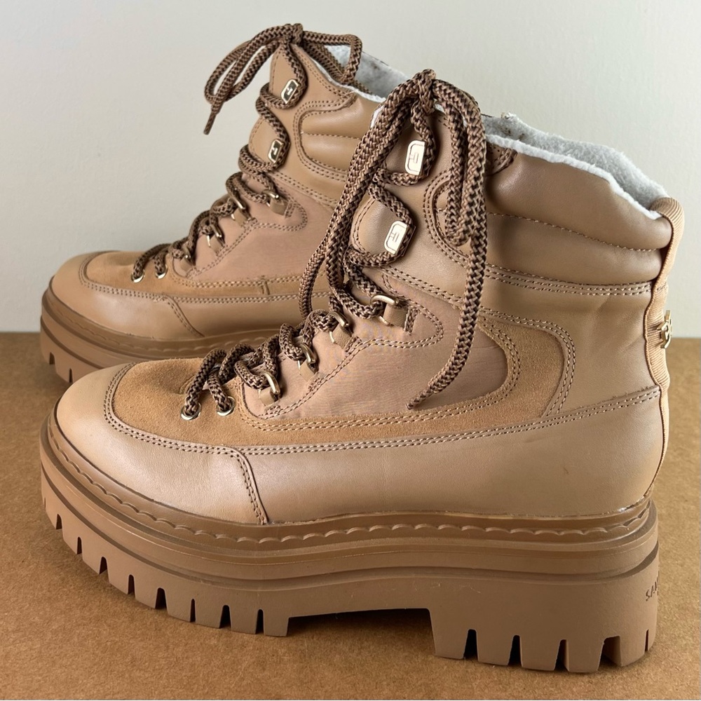 NEW SAM EDELMAN TAN COMBAT BOOTS - Picture 6 of 11